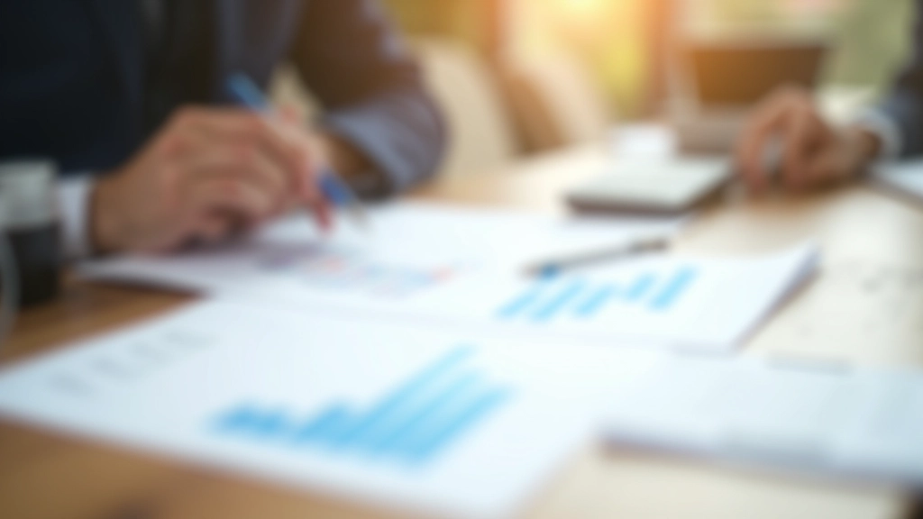 Geschäftsbericht und Finanzdiagramme auf Schreibtisch, Konjunkturdaten Analyse, Wirtschaftsindikatoren