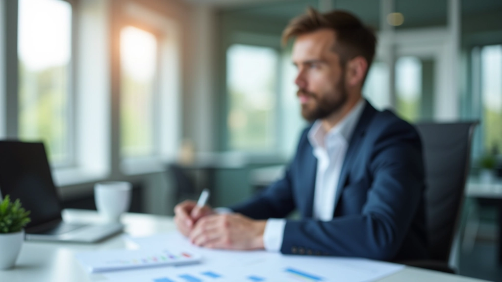Wirtschaftsanalyst bei der Arbeit mit Konjunkturindikatoren und Berichten